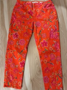 Jones New York Orange Floral Women’s Jeans - Pink Flower Print